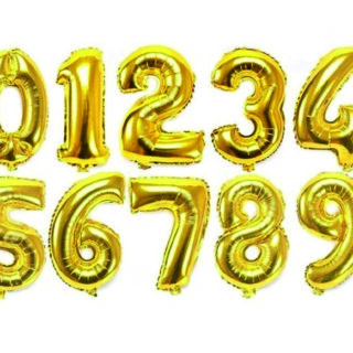 Baloane cifre folie 40 cm auriu