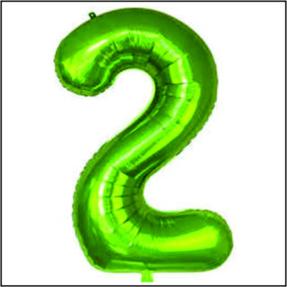 Balon folie cifra 2 verde Jumbo