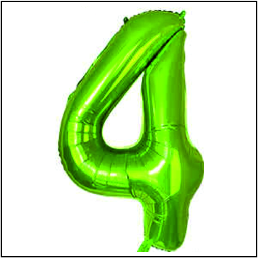 Size famine bribe Balon folie cifra 4 verde Jumbo • cifra 100 cm metalizata verde.