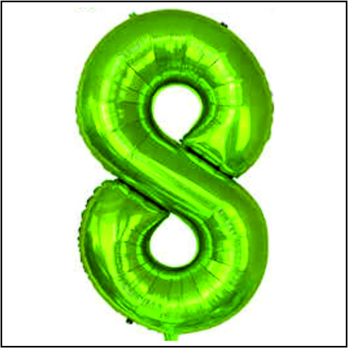 Exclamation point Arab Sarabo Make dinner Balon folie cifra 8 verde Jumbo • cifra 100 cm metalizata verde.